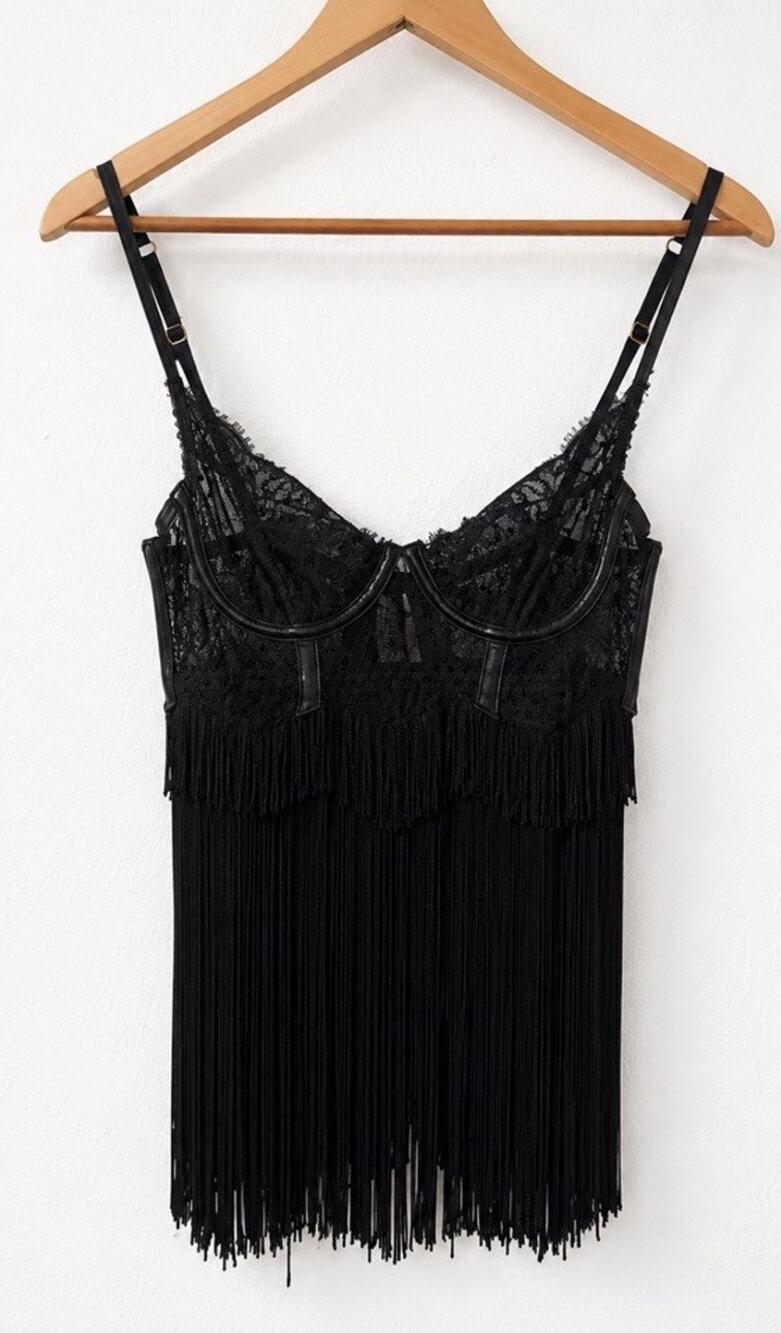 Agent Provocateur Soiree Black Festival Top Bra 32C Folies by Renaud Fringe